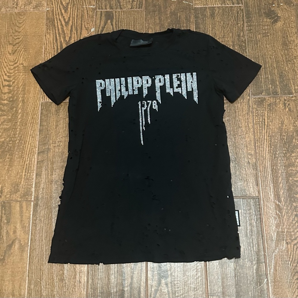 Phillipp Plein distressed logo women’s t shirt